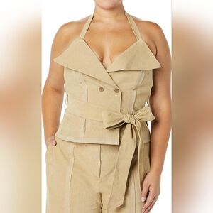 Size Medium Fits 8-10 Women's Beige Standard Deconstructed Strapless Corset Top